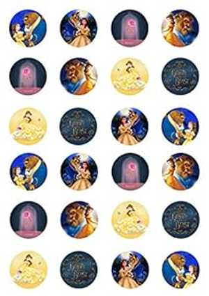 食用美女と野獣カップケーキトッパー 24 個、誕生日パーティーのお祝い My Smart Choice 24 Edible Beauty and The Beast cupcake Toppers, birthday party celebration画像