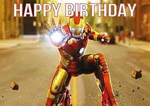 8.3 x 11.7インチ 食用スクエアケーキトッパー – アベンジャーズ アイアンマンがテーマの誕生日パーティーコレクションの食用ケーキデコレーション NATURAL BEHAVIOUR 8.3 x 11.7 Inch Edible Square Cake Toppers Avengers Iron Man Themed Birthday画像