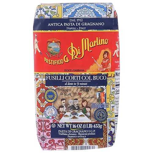 Pastificio G. Di Martino Fusilli Corti Col Buco Pasta, Kosher, 1 Lb, 16 Ounce (Pack of 12)