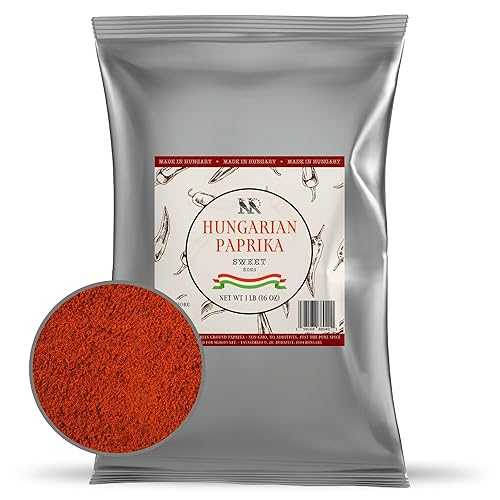 Authentic SWEET Hungarian Paprika Powder (16 薬局衡オンス) - Non-GMO - Directly from Hungary - Rich Flavor and Vibrant Color - by MEROPS