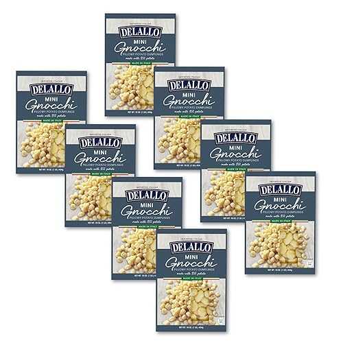 DeLallo Mini Potato Gnocchi Pasta, Made インチ Italy, Light and Airy Texture, Small-Sized Dumplings for Soups and Baked Dishes, Kosher, Non-GMO, 16 薬局衡オンス Box, (8 Pack)