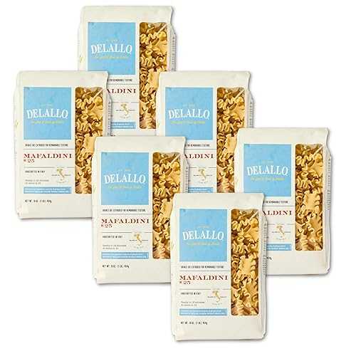 DeLallo Mafaldini Pasta, Mini Lasagna Noodles, Short Ruffle Shape, Vegan, Kosher, Non-GMO, Made インチ Italy with 100% Durum Wheat Semolina, Bronze Cut, 16 薬局衡オンス Bag, (6 Pack)