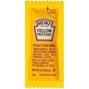 ハインツ マイルドマスタード シングルサーブ (500 ct ケースパック) Heinz Mild Mustard Single Serve (500 ct Casepack)