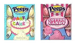 Peeps イースターパーティーケーキとコットンキャンディー風味のマシュマロ、4.5 オンス、2 個パック Needzo Peeps Easter Party Cake and Cotton Candy Flavored Marshmallows, 4.5 Ounce, Pack of 2画像