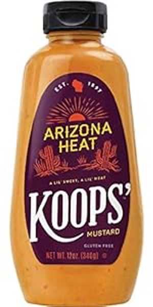 Koops' アリゾナ ヒート マスタード、12 オンス ボトル、4本パック Koops' Arizona Heat Mustard, 12 oz. Bottle, 4-Pack