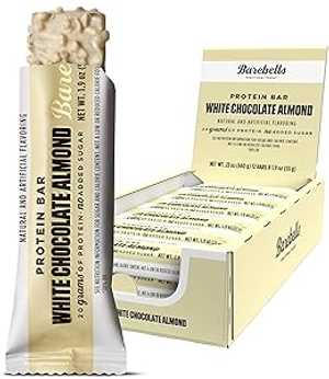 Barebells Protein Bars White Chocolate Almond - 12 Count, 1.9oz Snacks with 20g of High Bar 1g Total Sugars On The Go Snack & Breakfast