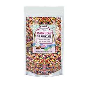 Unpretentious Baker レインボー ベーキング スプリンクル (6 オンス) カラフルなジミー、グルテンフリー、再密封可能なバッグ Unpretentious Baker Rainbow Baking Sprinkles (6 oz) Colorful Jimmies, Gluten-Free, Resealable Bag画像