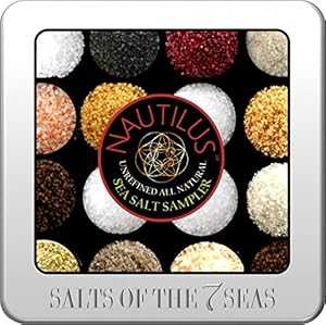 7 つの海の塩 ノーチラス 食い道楽 シー ソルト サンプラー (カスタムエンボス缶入り口・入口) Salts of the 7 Seas, LLC Salts of the 7 Seas Nautilus Gourmet Sea Salt Sampler インチ a Custom Embossed Tin