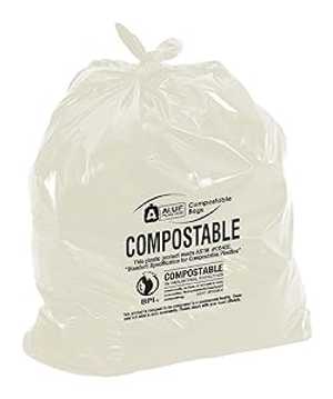 Aluf Plastics Biodegradable Compost Bags - 55 Gallon (35ct) ATSM #D6400 Approved - 100% Biodegradable for Industrial and Commercial Composting 15,044円