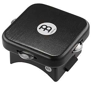 Meinl Percussion Knee Tap with Tambourine Jingles for Cajon Players, Includes Adjustable Strap ― NOT Made in China ― Play with Your Hands, Hollow Hardwood Body, 2-Year Warranty, Black (KP-JT-BK)