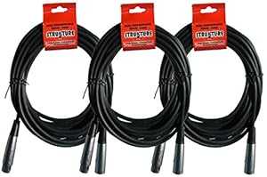 Strukture XLR マイクケーブル 3 パック、20 フィート、XLR オス - XLR メス Structure Strukture 3 Pack XLR Microphone Cable, 20 Feet, XLR Male to XLR Female