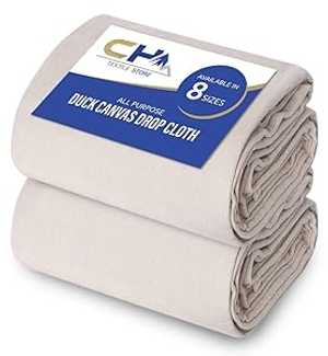 Corporate Hills Canvas Painters Drop Cloth (Size 6 x 9 Feet - Pack of 2) - Pure Cotton Paint Drop Cloth for Painting, Curtains, Furniture & Floor Protection - All Purpose Thick Canvas tarp with Double Stitched Edg|Glomarket