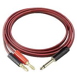 XMSJSIY 6.35mm Stereo to Cinch Cable 1/4 Inch TRS Jack to Dual RCA Plug Audio Splitter Cable Stereo Audio Adapter, 50cm