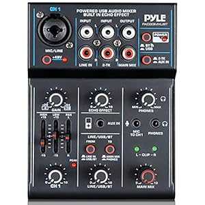プロフェッショナルワイヤレス DJ オーディオミキサー - 3 チャンネル Bluetooth DJ コントローラーサウンドミキサー、USB オーディオインターフェイス付き、コンボジャック XLR+6.35mm マイク/ライン/ギター入力、3.5mm、RCA、AUX、ヘッドフォンジャック - Pyl