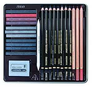 Koh-I-Noor Gioconda 24 ピース アーティスト セット、缶入り、ブリスター カード入り (8899.OT) Koh-I-Noor Gioconda 24-Piece Artist Set, Packed in Tin and Blister Carded (8899.OT)
