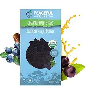 Peaceful Fruits 100% フルーツ ストリップ (ブルーベリー、12 個) Peaceful Fruits 100% Fruit Strips (Blueberry, 12 count)