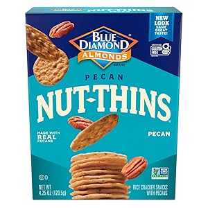Blue Diamond Almonds, Nut-Thins Gluten Free Cracker Crisps, Pecan, 4.25 Ounce (Pack of 6)