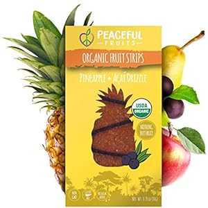 Peaceful Fruits 100% フルーツ ストリップ (パイナップル、20 個) Peaceful Fruits 100% Fruit Strips (Pineapple, 20 count)