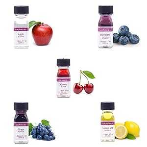 LorAnn Oils LorAnn Super Strength (Apple, Blueberry, Cherry, Grape and Lemon oil) Variety Pack of 5 with free 1 dram Dropper.画像