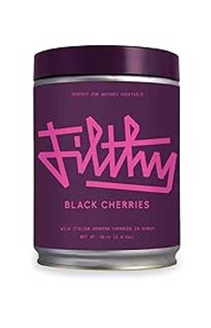 さくらんぼ Filthy Food Filthy Black Amarena Cocktail Cherries, 45 Oz Tin, 170 Cherries