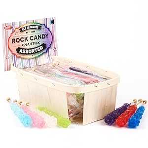 Extra Large Rock Candy Sticks: 18 Assorted Rock Candy Sticks - Party Favors - Candy Buffet - Swizzle Sticks - Espeez Bulk Rock Candy on a Stick for Birthdays, Weddings, Bridal and Baby Showers画像