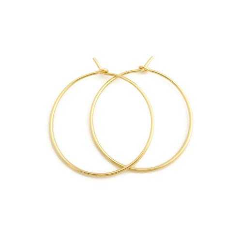 1 インチ 薄いゴールド フープ イヤリング ソリッド 14K イエロー 20g (0.8mm) ワイヤー Aris Designs Jewelry 14k Solid Gold 1 Inch Thin Handmade Classic Hoop Earrings 20 gauge (.8mm wire)|Glomarket