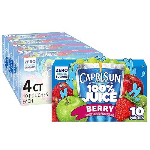 カプリサン ベリー果汁100％ そのまま飲めるジュース（40袋、10本入り4箱） Capri Sun 100% Berry Juice Ready-to-Drink Juice (40 Pouches, 4 Boxes of 10)