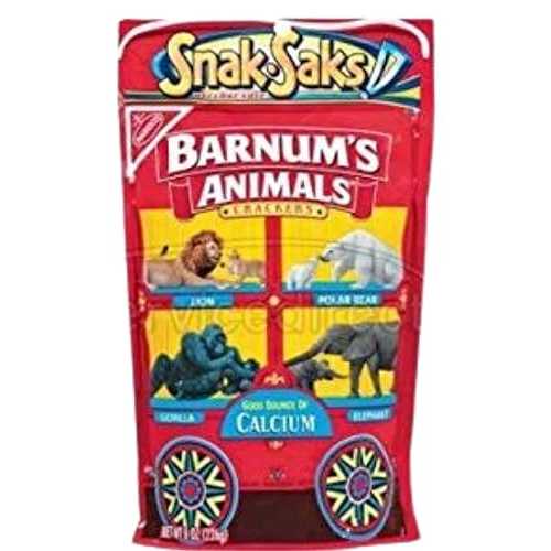 Navisco、Barnum's、アニマル クラッカー、スナックサック、8 オンス バッグ (4 個パック) Nabisco, Barnum's, Animal Crackers, Snack-Saks, 8oz Bag (Pack of 4)