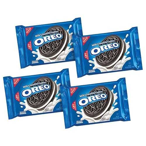 OREO チョコレートサンドクッキー、オリジナルフレーバー、再密封可能な 14.3 オンス パック 4 個 OREO Chocolate Sandwich Cookies, Original Flavor, 4 Resealable 14.3 oz Packs