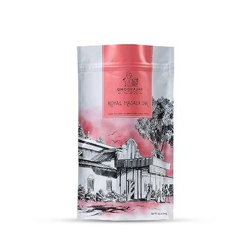 Ghograjan Tea Estate Loose Leaf Chai Tea (200+ Cups) - Fresh Harvest - Assam CTC Black Tea Blended with Cinnamon, Cloves, Ginger and Cardamom - Direct from Our Family-Owned Estate in India - 1 Pound Bulk Pouch