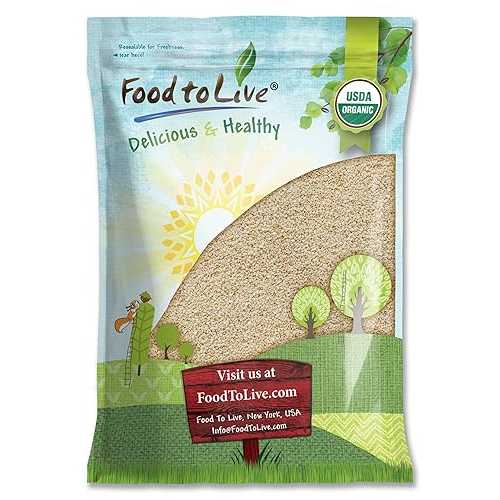Food to Live Organic Hulled Sesame Seeds, 8 Pounds ? Whole Raw White Sesame Seeds, Non-GMO, Kosher, Vegan, Unroasted, Bulk. High in Iron, and Calcium. Perfect for Tahini Paste, Stir-fries, and Salads.