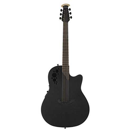Ovation Mod TX Collection Acoustic-Electric Guitar, Textured Black, Mid Depth Body (1778TX-5)