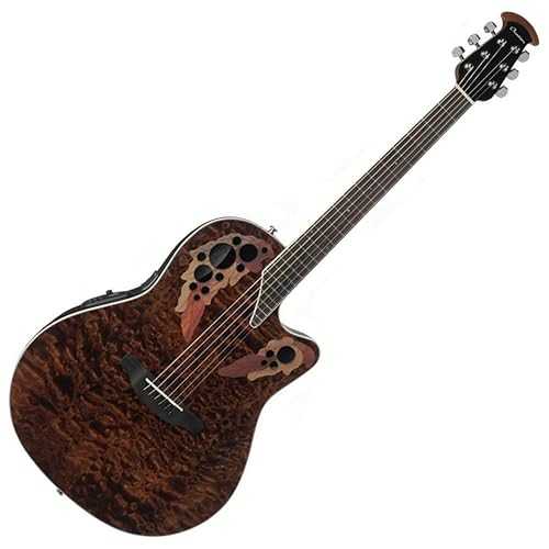 Ovation Celebrity Elite Plus Quilted Maple Top Acoustic-Electric Guitar, Tiger Eye