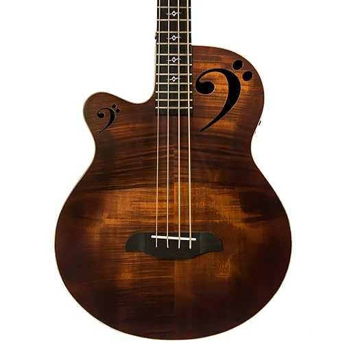 Sawtooth Rudy Sarzo Signature Left-Handed Acoustic-Electric Bass Guitar, Includes Padded Gig Bag