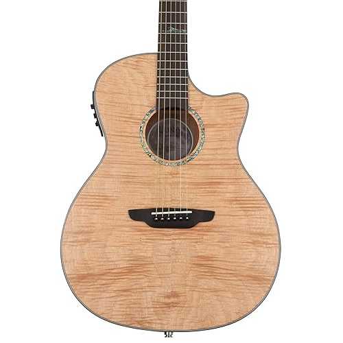 Luna High Tide Grand Concert Cutaway Acoustic/Electric Guitar, Exotic Mahogany