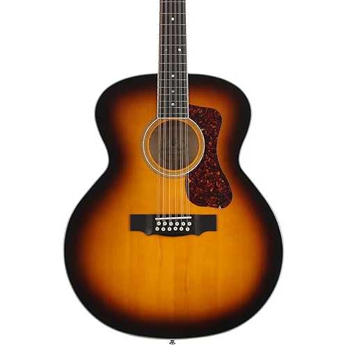 Guild Guitars F-2512E Deluxe Maple ATB 12-String Acoustic Guitar, Antique Burst Jumbo Archback Deluxe Solid Top, Westerly Collection
