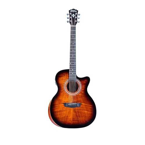 Washburn G12FCE Comfort Series Grand Auditorium Cutaway Acoustic Electric Guitar, Sunburst