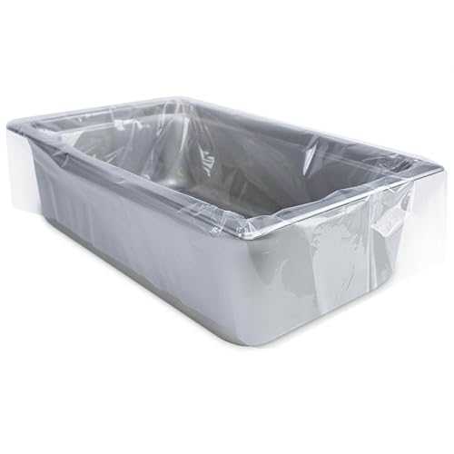 PanSaver Hotel Clear Pan Liners for Easy Clean Up - Disposable Buffet Pan Liners, Ovenable up to 400F (Full Pan/Deep Pan Liner - 18 x 34 IN)|Glomarket