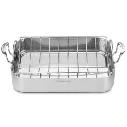 Cuisinart MCP117-16BR MultiClad Pro ステンレス 16 インチ長方形ロースター ラック付き Cuisinart MCP117-16BR MultiClad Pro Stainless 16-Inch Rectangular Roaster with Rack