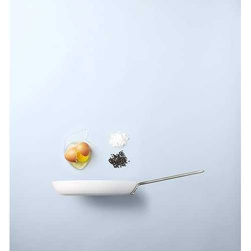 24糎、エヴァトリオホワイトフライパン、ノンスティックコーティングアルミニウム、24糎 24 糎, Eva Trio White Frying Pan, Aluminum with Non-Stick Coating, 24糎