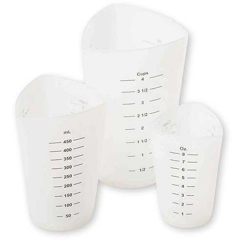 Tablecraft Flexible Measuring Cups, Silicone, Set of 3, Includes: 1, 2 \u0026 4 Cups, White Tablecraft Flexible Measuring Cups, Silicone, Set of 3, Includes: 1, 2 \u0026 4 Cups, White