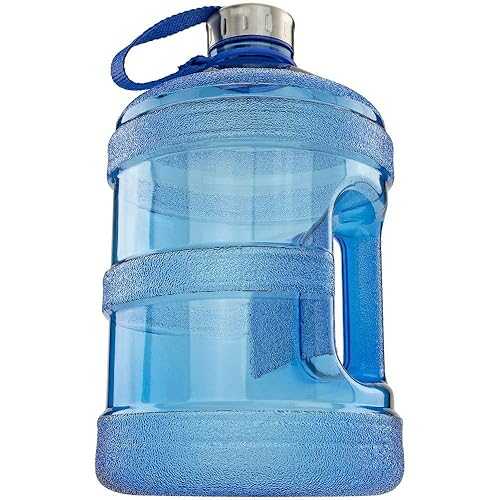 1 gal BPA 無償性 可塑性物質 お水 瓶 他所他所しい流動物用 目こぼし押しとどめる螺旋釘蓋付き添い人 - 体育館 オ??フィス 日常当て嵌める 青み Southern Homewares 1 Gallon BPA Free Plastic Water Bottle for Cold Liquids With Attached Leak Proof Screw