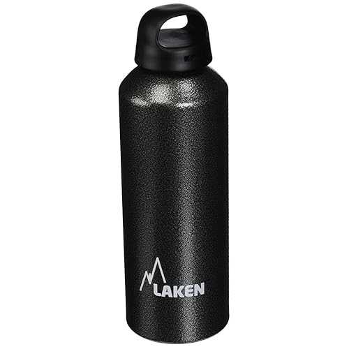 Laken Classic Aluminum Water Bottle, Wide Mouth with Screw Cap and Loop, BPA Free, Made インチ Spain, 34薬局衡オンス, Granite