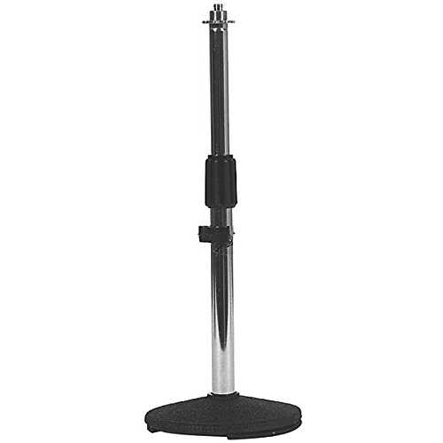 Performance Plus ブラック鋳鉄 幅 5 インチ丸底デスク マイク スタンド (MS302) Performance Plus Black Cast Iron 5\