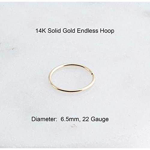 14K ソリッド ゴールド 6.5mm ぴったりフィット ノーズ オープン リング フープ 22 ゲージ ピアス ジュエリー 女性用 1 個として販売 Fashion Art Jewelry 14k Solid Gold 6.5mm Snug Fitting Nose Open Ring Hoop 22 Gauge Piercing Jewelr｜Glomarket