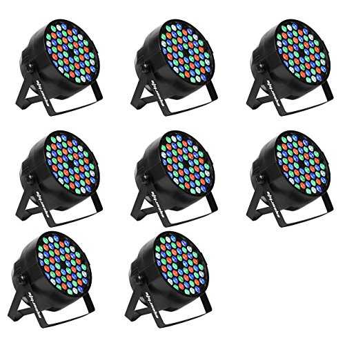 Eyourlife LED ステージライト 8 個 54X3W LED DJ PAR ライト RGBW 162 ワット DMX 512 舞台照明ディスコプロジェクターホームウェディングパーティー教会コンサートダンスフロア照明用 Eyourlife LED Stage Lights 8pcs 54X3W LED DJ PAR Light R