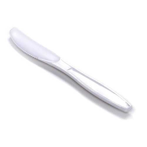 Medline Disposable Heavyweight Polystyrene Plastic knives, 7.5", White, Ideal for Catering and Events, Pack of 1000｜Glomarket