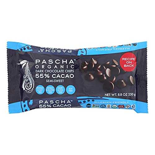 PASCHAPascha Organic Allergen-Free Semi-Sweet Dark Chocolate Chips 55 Percent Cacao 8.8 Ounce Pack of 6 (Total 52.8 Ounce)|Glomarket