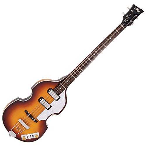 Vintage Violin 4 String Bass Guitar with Hard Case - Antique Sunburst - VVB4SB