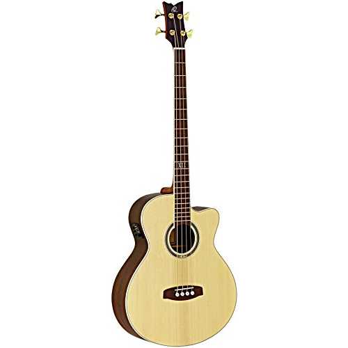 Ortega Guitars Deep Series 4 String Acoustic-Electric Bass Guitar, Right (D558-4)